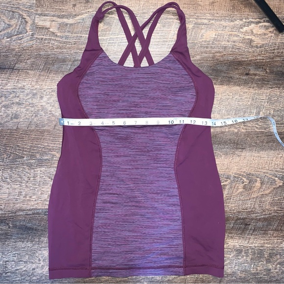 Lululemon Athletica Cross Back Tank Top with Built in Bra No Size Dot - Picture 2 of 7